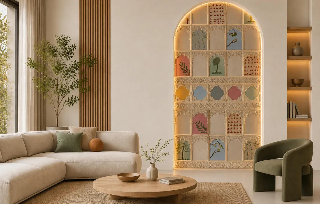 Natural Stone Cladding in Living Room